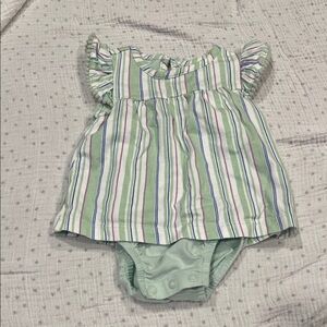Carter's Green Striped Baby One Piece